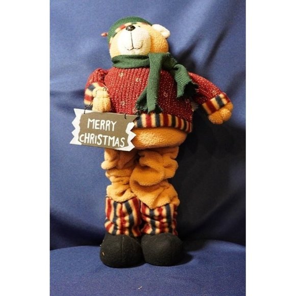 Christmas Holiday Themed Bear Decor 17" -NO FLAWS - Picture 1 of 5